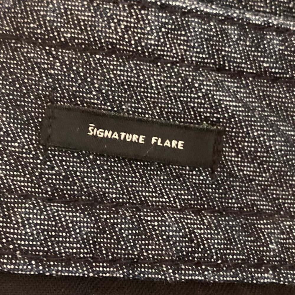 Talbots Size 16 Black Gray Denim Signature Flare Trouser Dressy Jeans Stretch - Picture 4 of 5